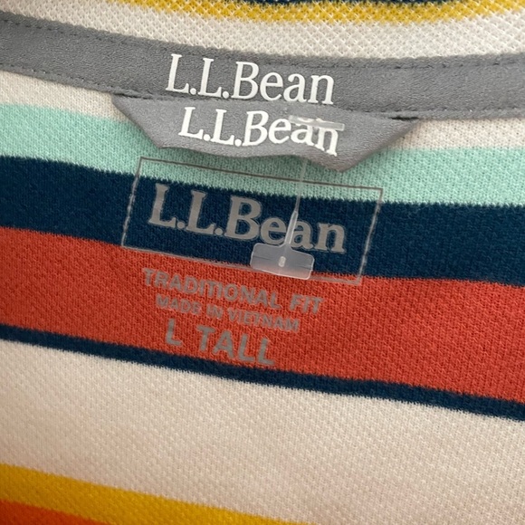 L.L.Bean Men's Comfort Stretch Piqué Quarter Zip Pullover, Long-Sleeve, Stripe - Picture 7 of 8
